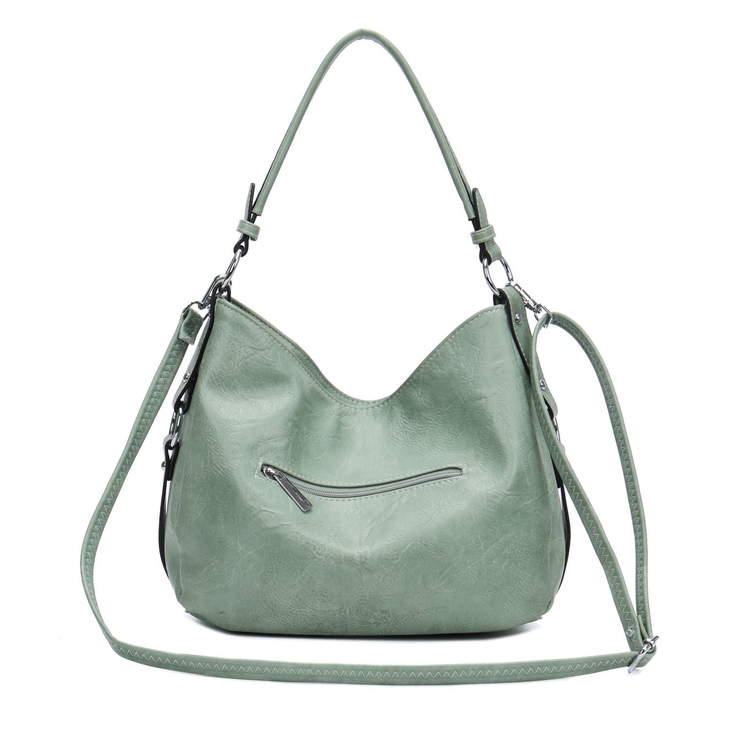 ITALYSHOP24 Schultertasche Damen Tasche Shopper Umhängetasche Hobo Bag CrossOver BodyBag Reise, als Handtasche, Umhängetasche, Shopper tragbar