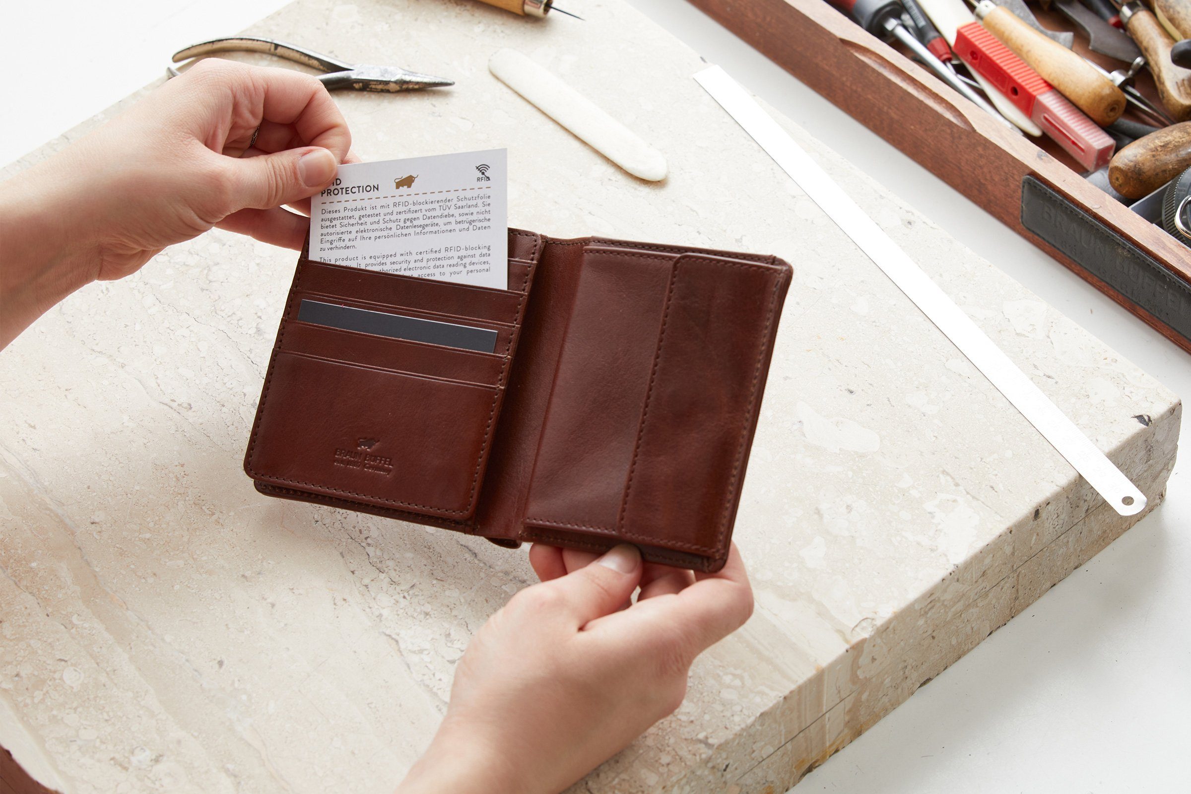 Braun Büffel Geldbörse COUNTRY palisandro mit für Stauraum RFID Kartensammler Geldbörse viel H 15CS