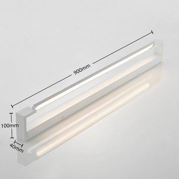 Arcchio Wandleuchte Jora, LED-Leuchtmittel fest verbaut, warmweiß, Modern, Aluminium, Eisen, Acryl, weiß, 1 flammig, inkl. Leuchtmittel