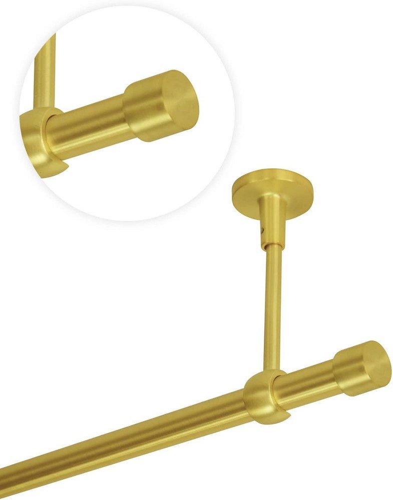 MDEKOR Gardinenstange Vorhangstange 19mm, 1-läufig, 1-läufig Wand oder Deckenmontage, 600 cm Messing Gold
