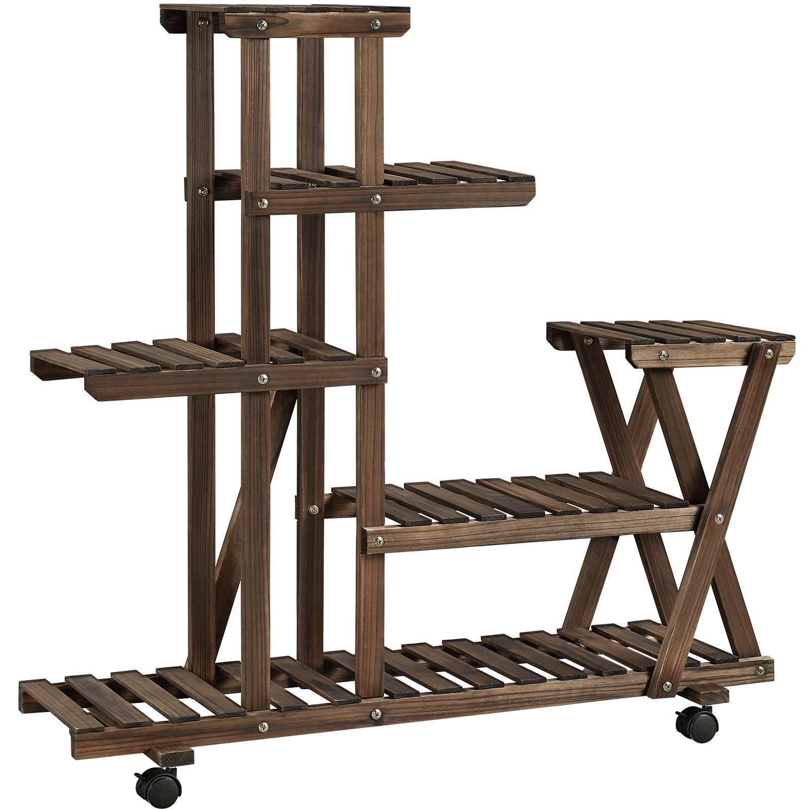 Yaheetech Blumenständer, Balkon Blumentreppe Holzregal mehrstöckig günstig online kaufen