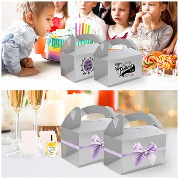 Belle Vous Geschenkbox 24 Stück Geschenkbox aus Silberpapier - 15,7 x 9 x 15 cm, 24 Stück Silber Papiergeschenkbox - 15,7 x 9 x 15 cm