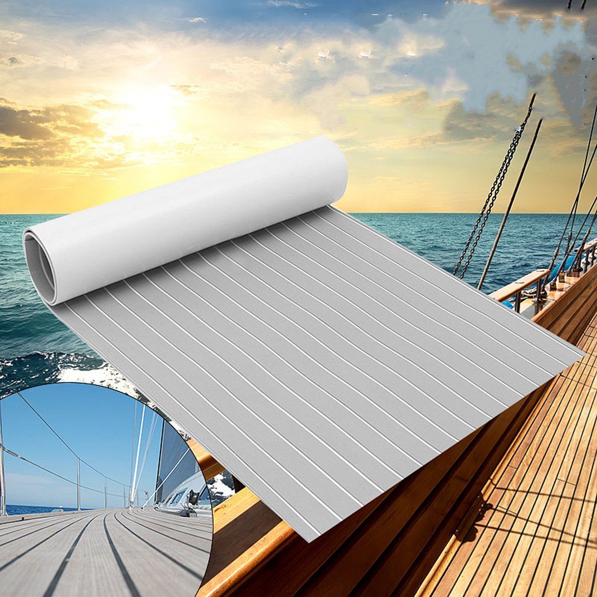 EVA Schaum Boot Yacht Bodenbelag Matte Deck Teppich Selbstklebend 240x90cm BEST 