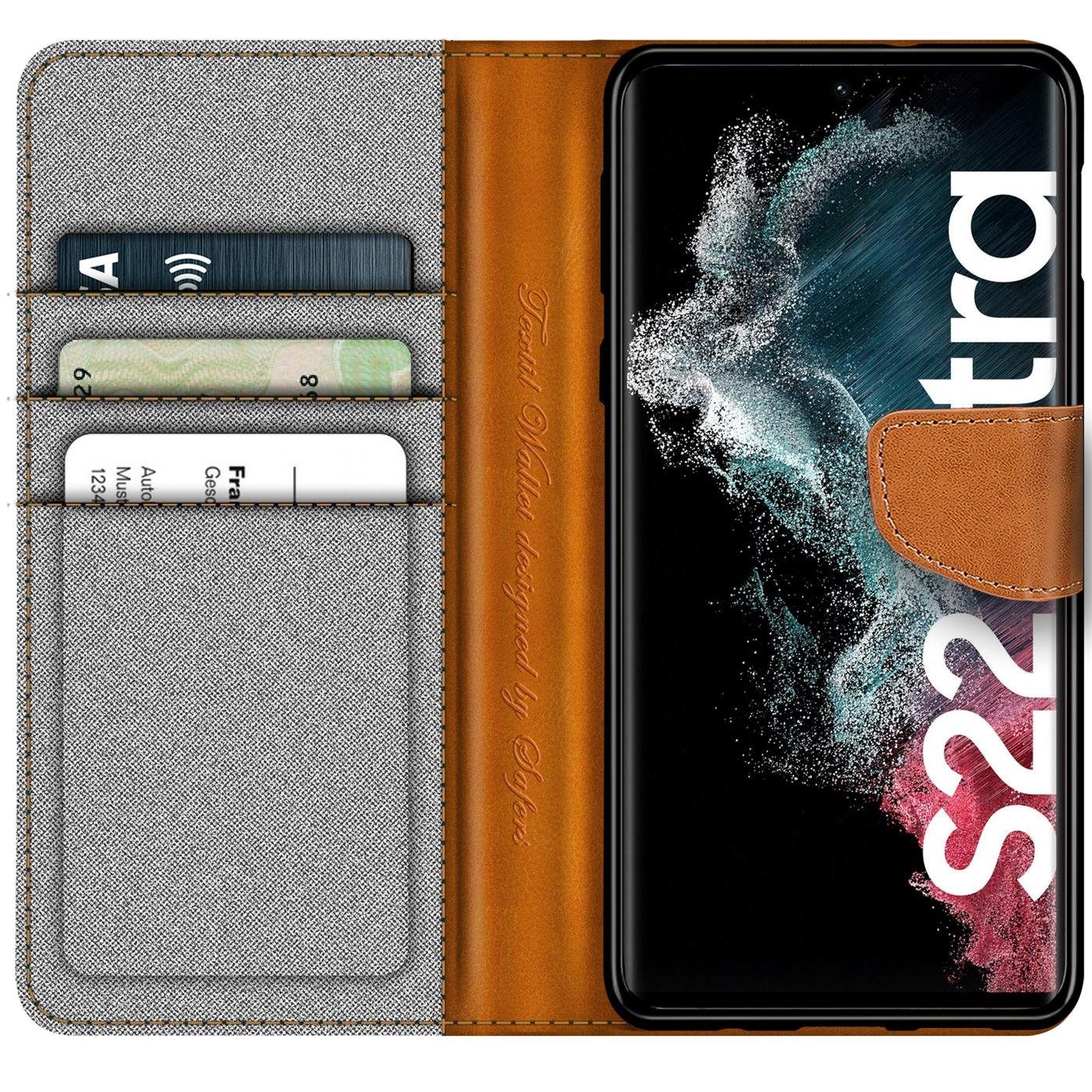 CoolGadget Handyhülle Flip Case Wallet Cover Book Tasche für Samsung Galaxy S22 Ultra 6,8 Zoll, Handy Tasche mit Kartenfach Book Schutzhülle – Bild 2 von 5