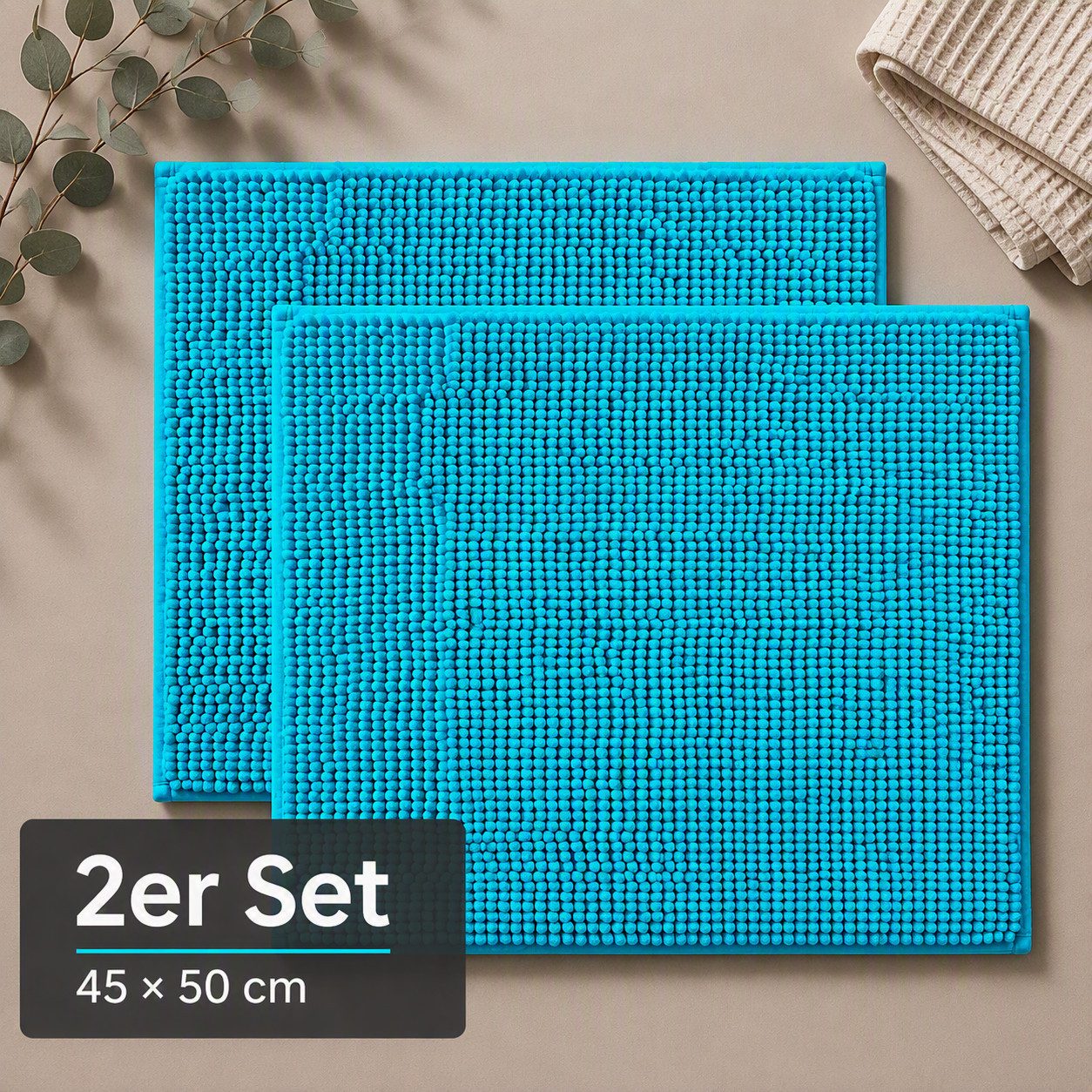 OTTO home Badematte Vanessa Chenille Standard, Badvorleger, Badezimmer, Duschvorleger, Höhe 15 mm, rutschhemmend beschichtet, schnell trocknend, strapazierfähig, fußbodenheizungsgeeignet, Polyester, rechteckig, Uni Farben, besonders weich