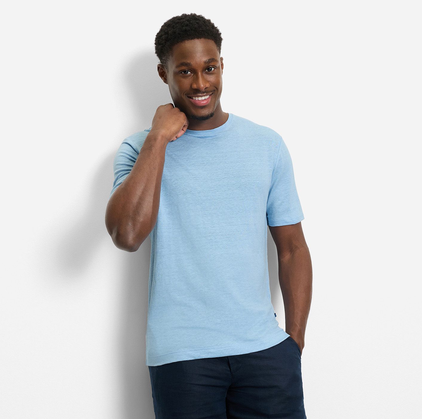 OLYMP Rundhalsshirt aus Leinen