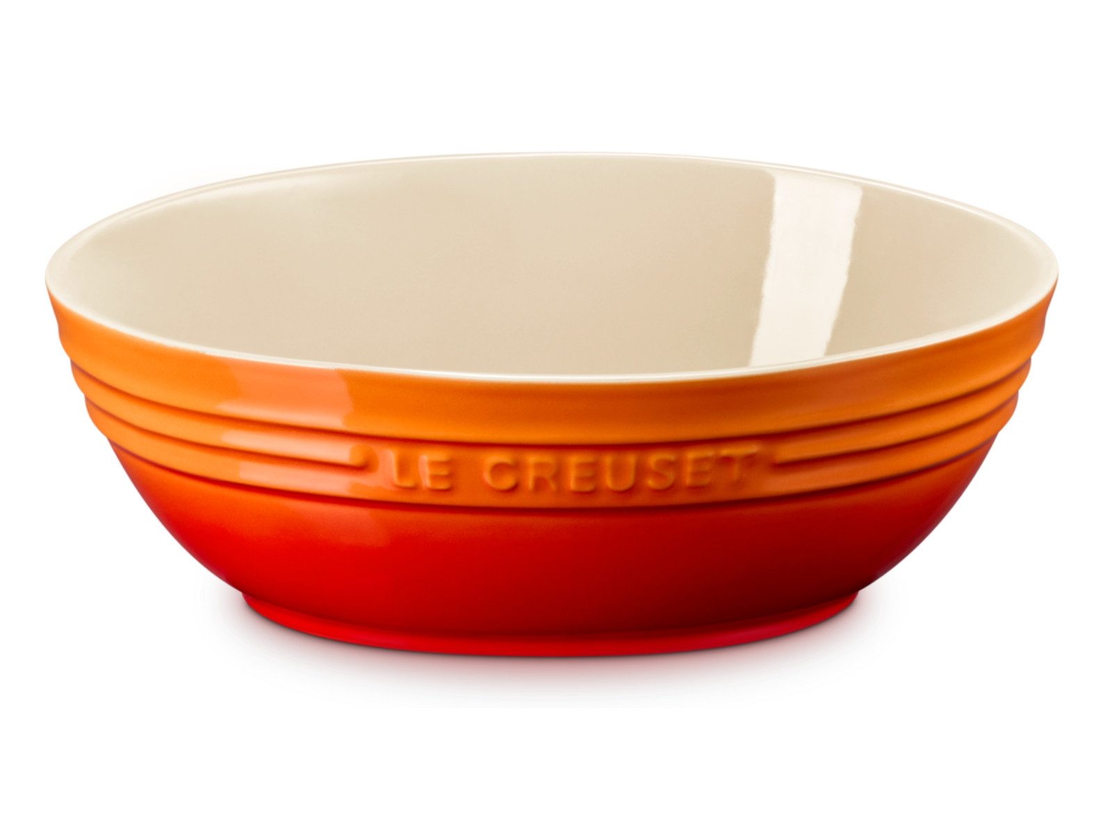 LE CREUSET Servierschale Servierschale rund ofenrot 3,2l, Steinzeug, (Servierschalen)