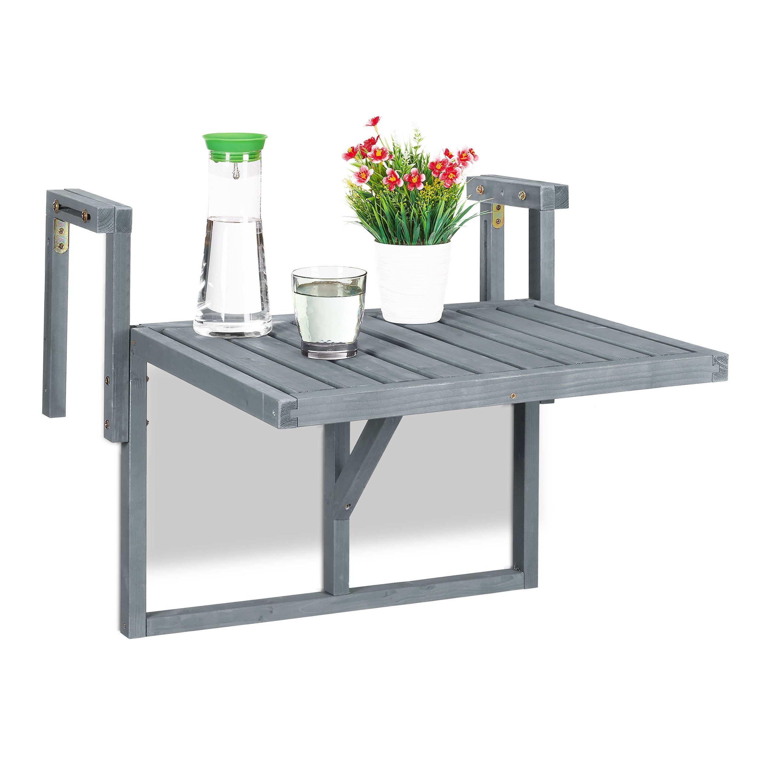 relaxdays Balkonhängetisch Balkon Hängetisch in Grau günstig online kaufen