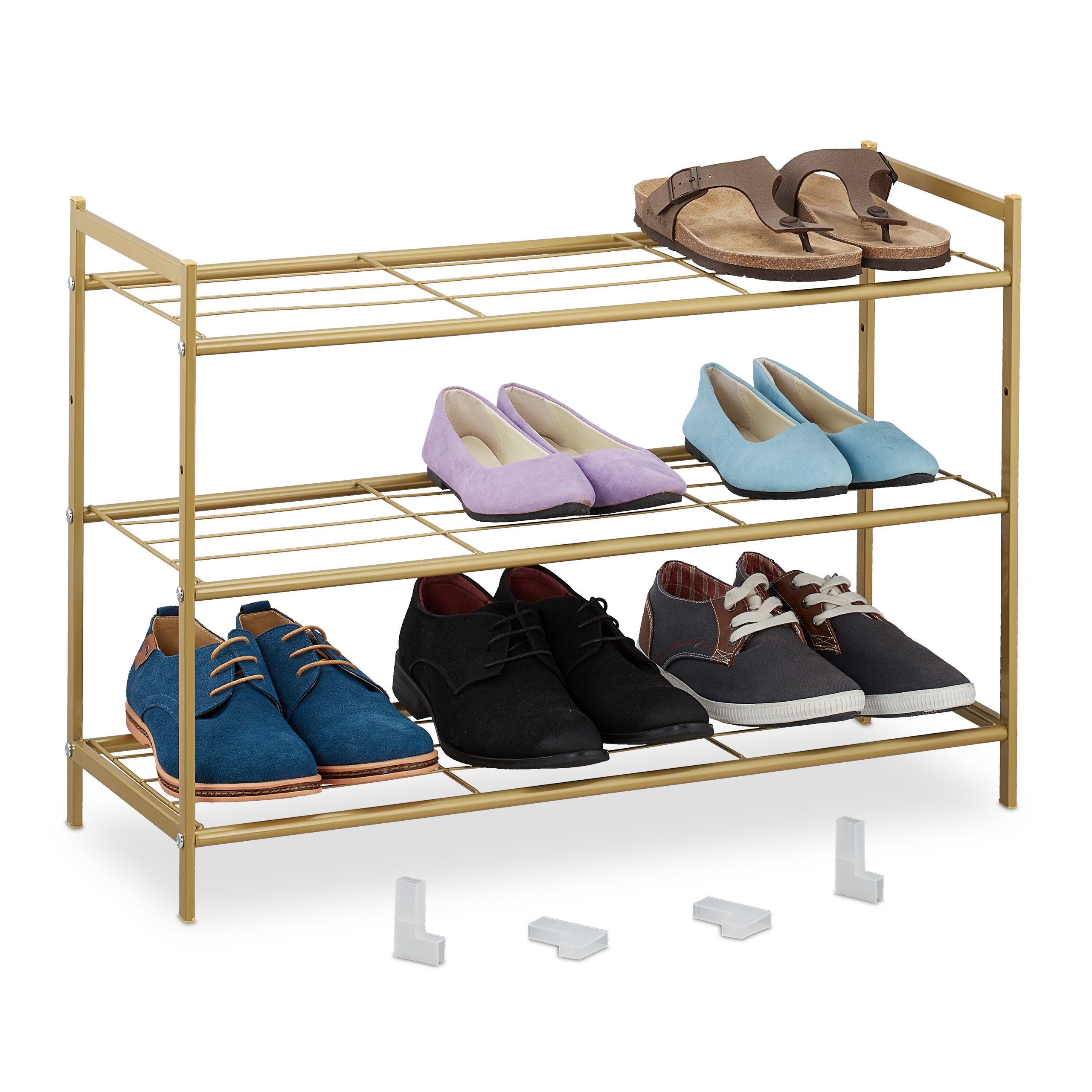 relaxdays Schuhregal Erweiterbares Schuhregal 3 Ebenen, günstig online kaufen
