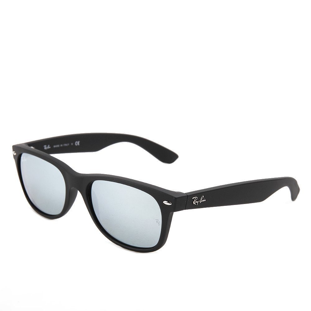 Ray-Ban Sonnenbrille Ray-Ban New Wayfarer RB2132 622/30 55 Matte Black Silver Mirrored