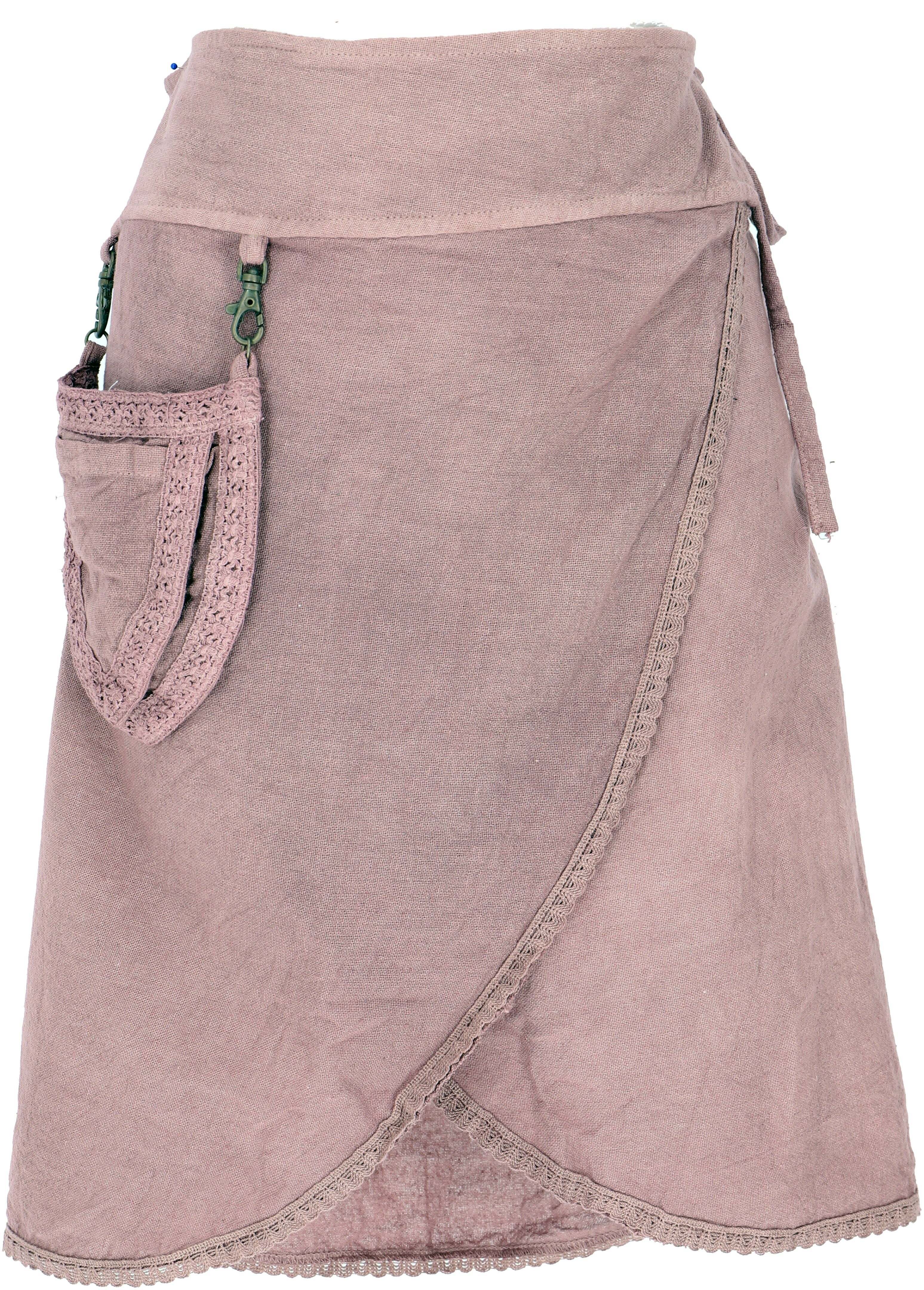 Guru-Shop Minirock Pixi Festival Boho Minirock, natürlicher Ethno.. alternative Bekleidung