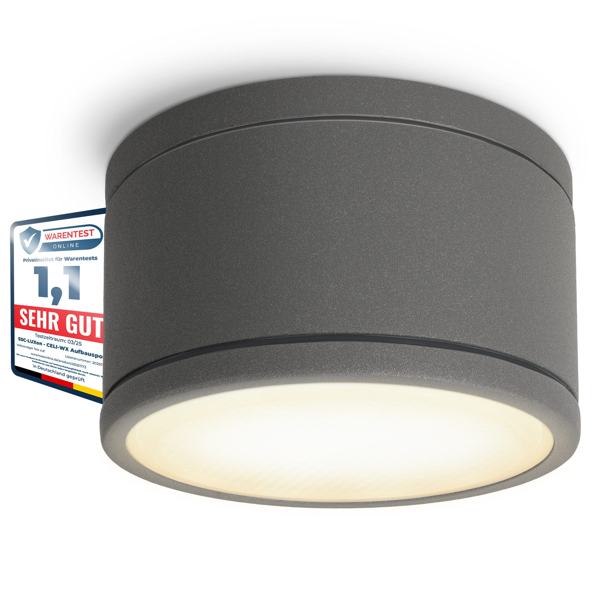 SSC-LUXon LED Außen-Deckenleuchte CELI-WX Aufbauspot flach IP44 Bad & Ausse günstig online kaufen
