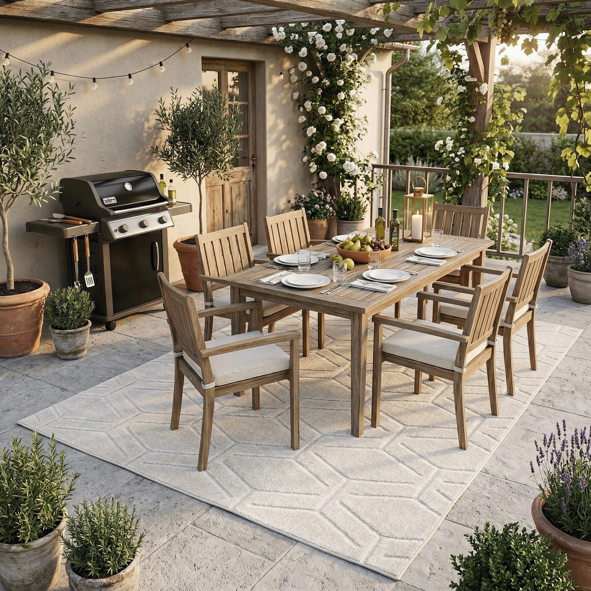 Pergamon Outdoorteppich In & Outdoor Teppich Flachgewebe Classy, Rechteckig, Höhe: 6 mm