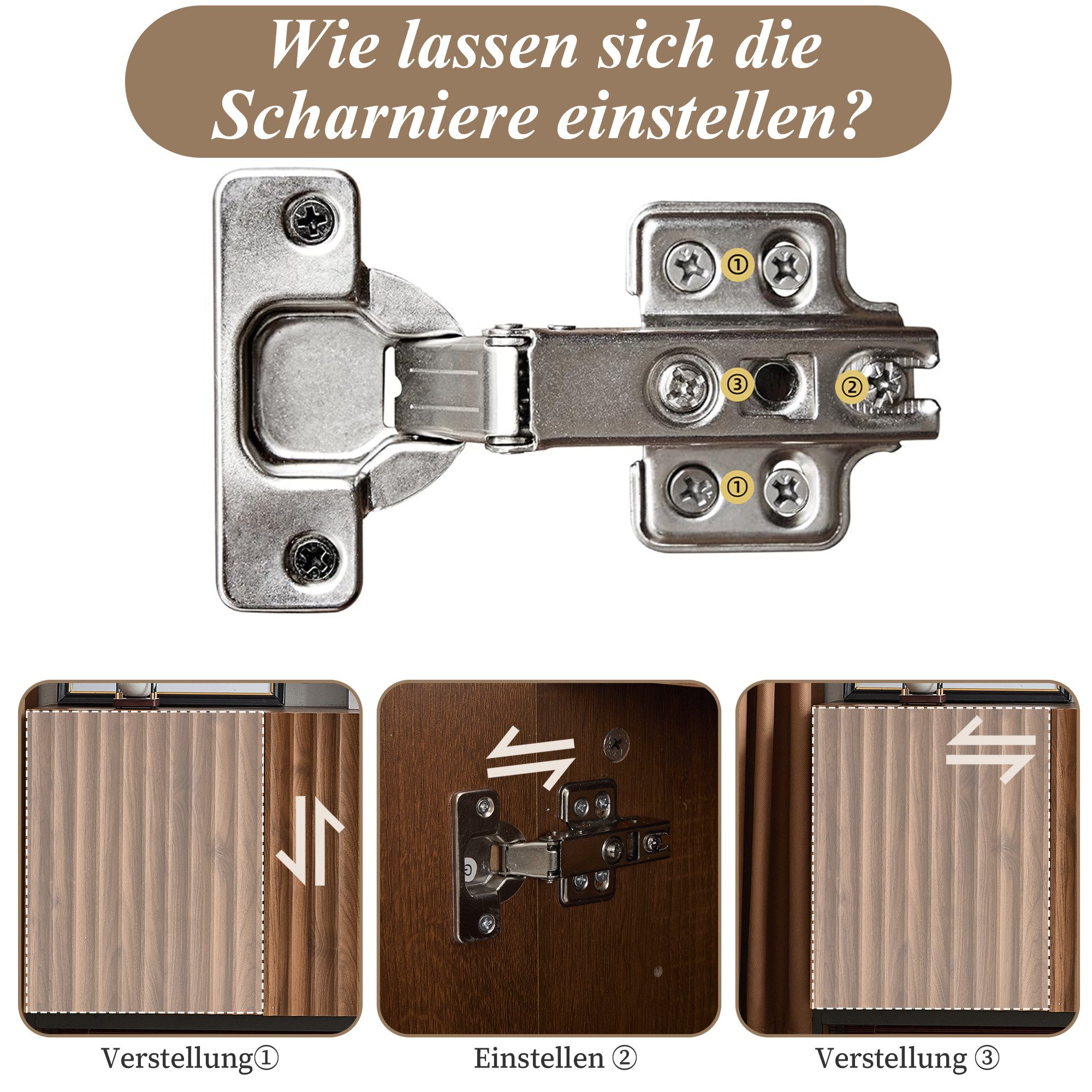 Odikalo Anrichte Dekoschrank Türen verstellbare Einlegeböden Kippsicherung 150x40x80cm