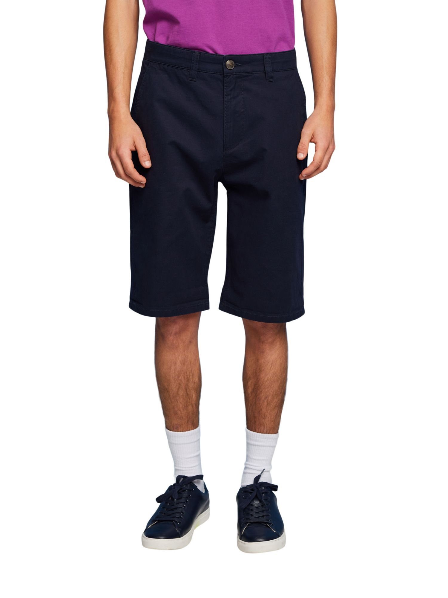 Shorts (1-tlg) Baumwolle Shorts NAVY Chino-Style Esprit im nachhaltiger aus