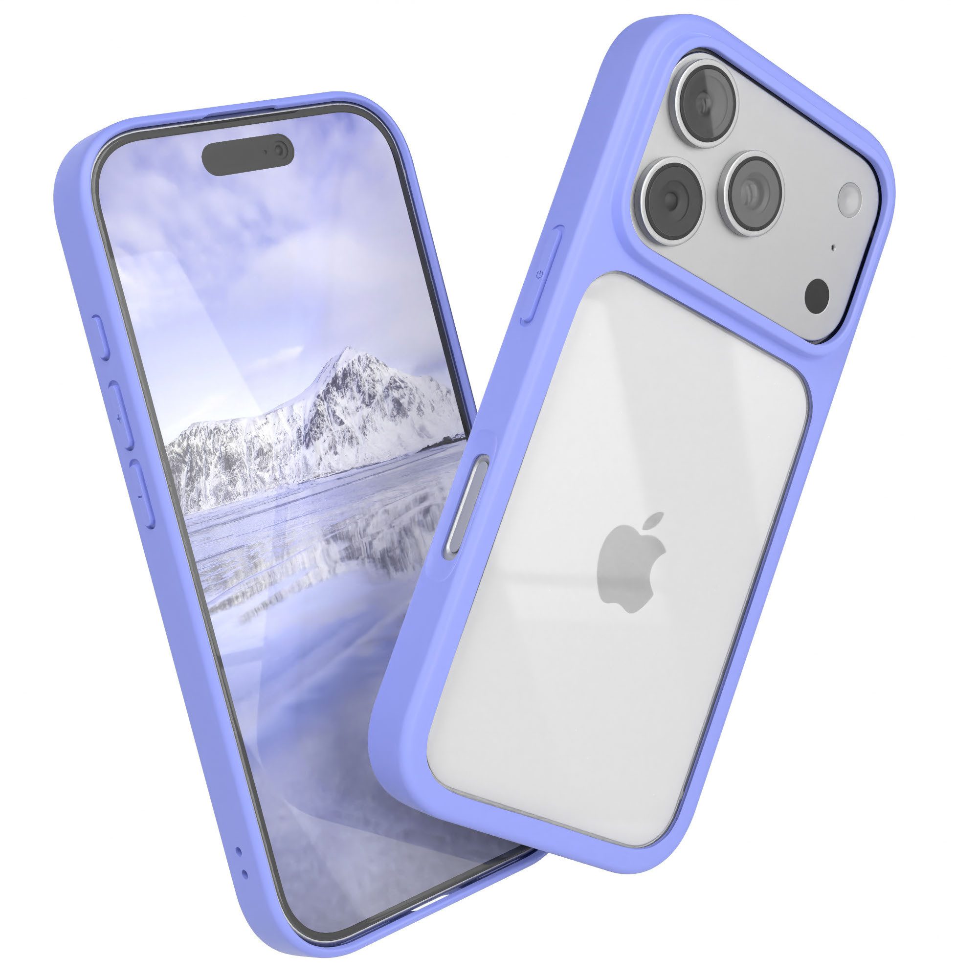 EAZY CASE Handyhülle Bumper Case für Apple iPhone 17 Pro 6,3 Zoll, Smart Slimcover Transparent stoßfest Hybrid Hülle Back Cover Blau