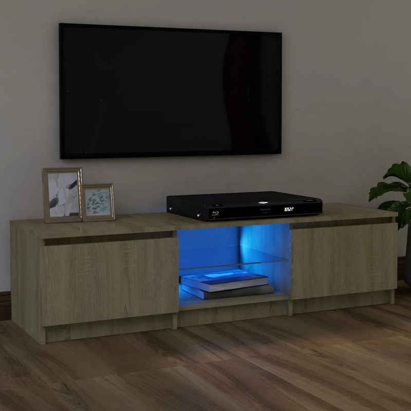 vidaXL TV-Schrank TV-Schrank mit LED-Leuchten Sonoma-Eiche 120x30x35,5 cm (1-St)