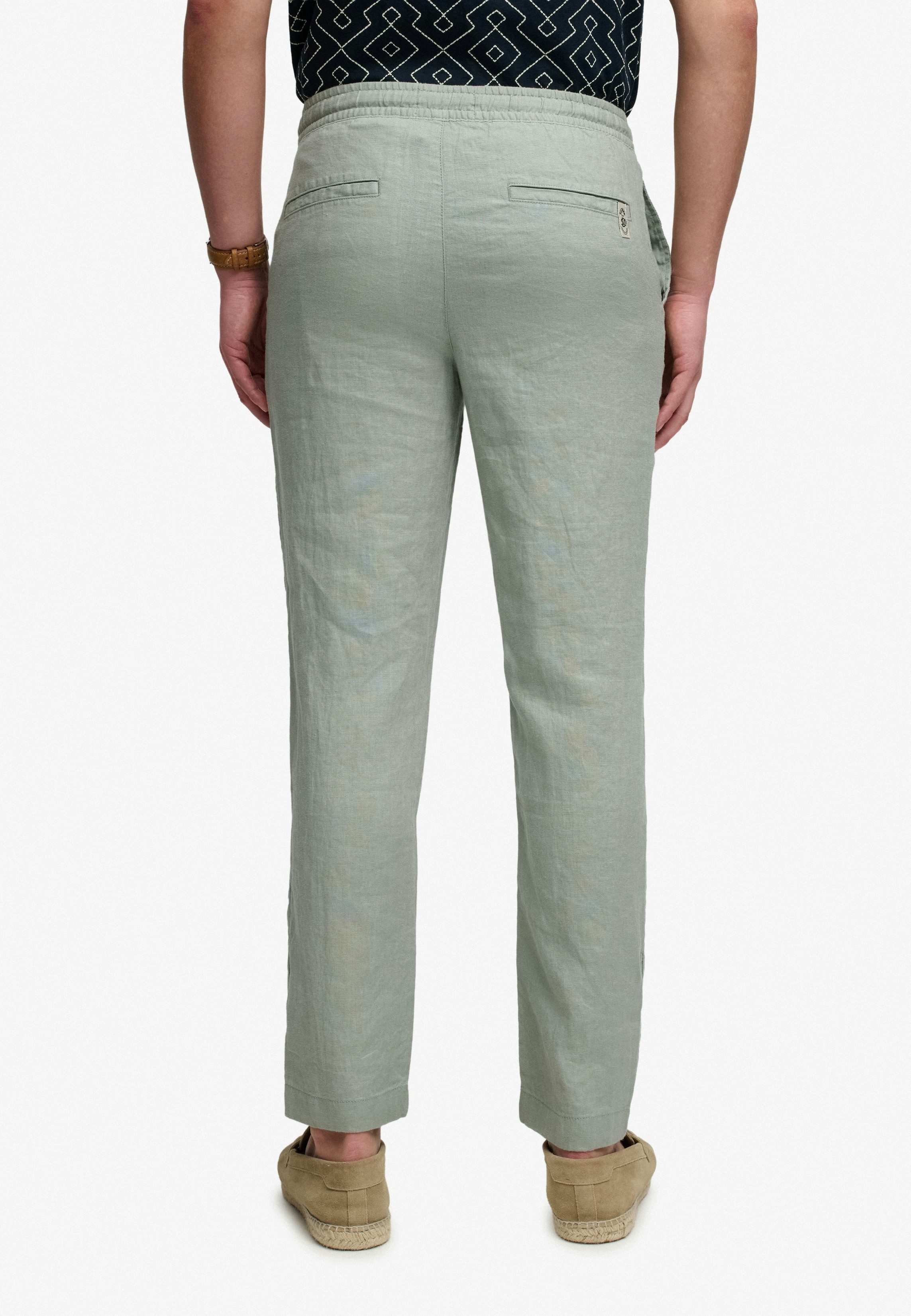 Superdry Leinenhose MERCHANT LINEN PANT aus Leinen, Regular Fit, mit Reißverschluss