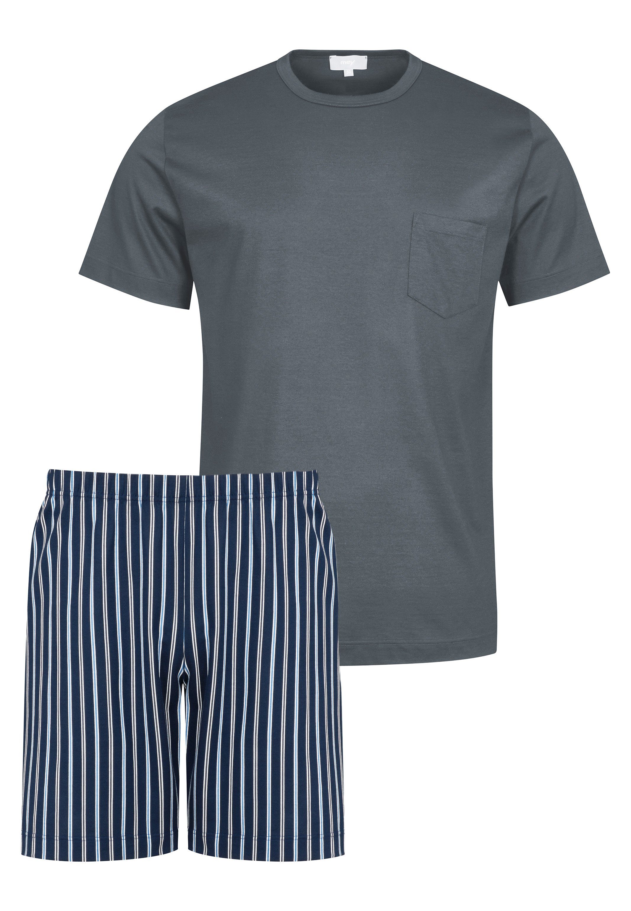 Mey Pyjama Portimo (Set, 2 - Baumwolle Schlafanzug tlg) Soft grey 