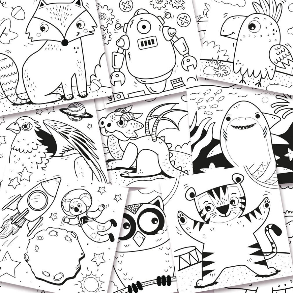 SES Malvorlage Magicke Dino Färbung mit Pailletten blau/grün