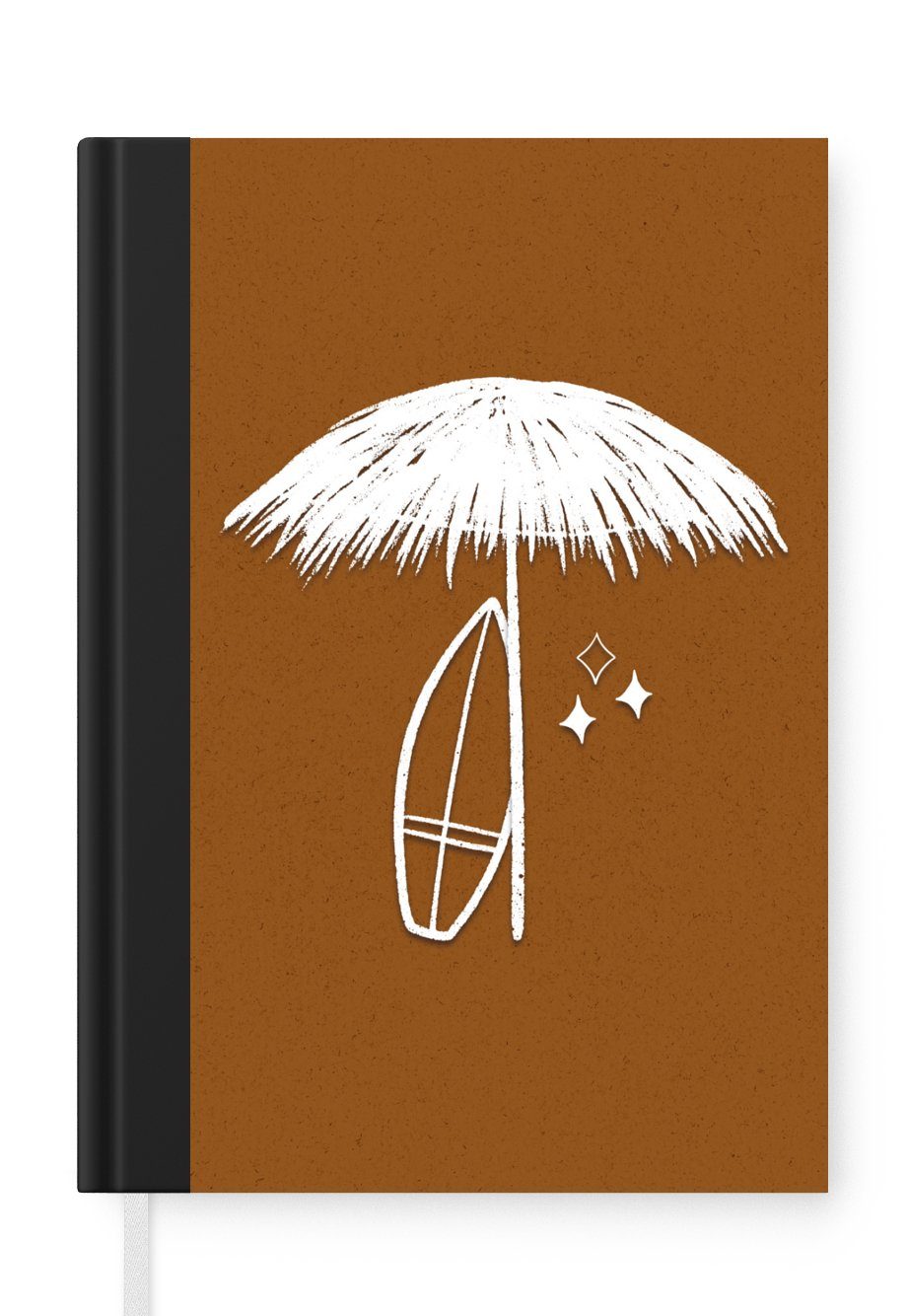 MuchoWow Notizbuch Sommer - Surfen - Sonnenschirm, Journal, Merkzettel, Tagebuch, Notizheft, A5, 98 Seiten, Haushaltsbuch