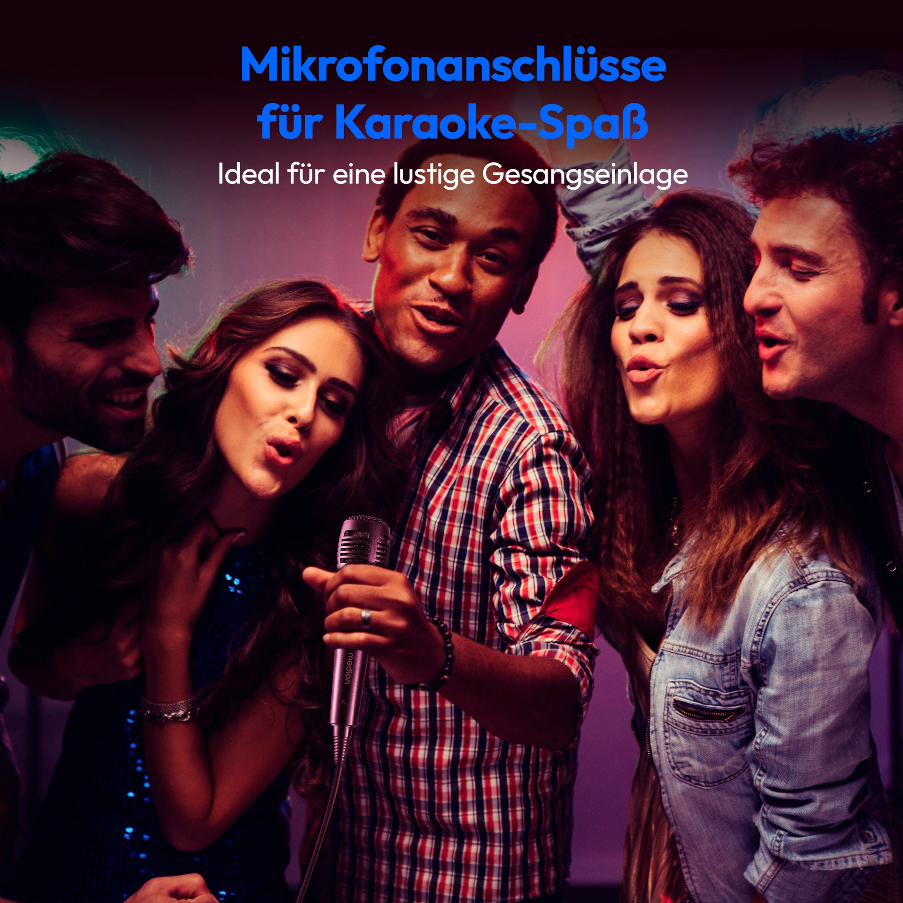 Medion® Partylautsprecher MEDION® LIFE® PE-1 Pure (MD400000) Bluetooth-Lautsprecher (Bluetooth, 25 W, Lichteffekte, Karaoke, Bluetooth, USB)