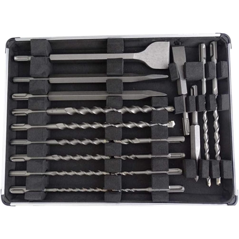 Makita Bohrer- und Meißelsatz Bohrer Meißel Set SDS Plus 17-tlg. Transportkoffer, (17-tlg)