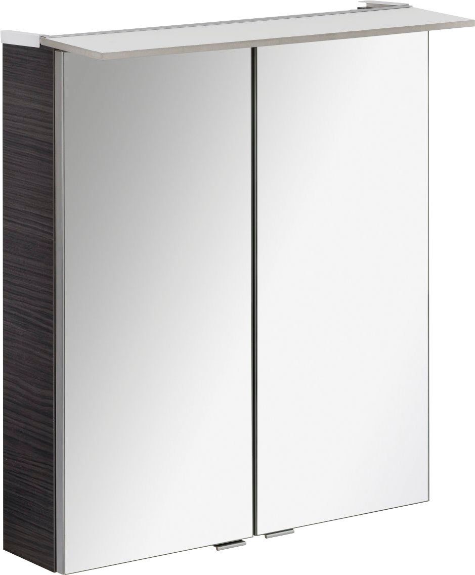 FACKELMANN Spiegelschrank PE 60 Breite Türen 60 Badmöbel 2 cm, Dark-Oak 