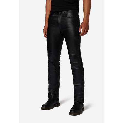 RICANO Lederhose S/L Jeans 01 (geschnürt) Hochwertiges Büffelleder