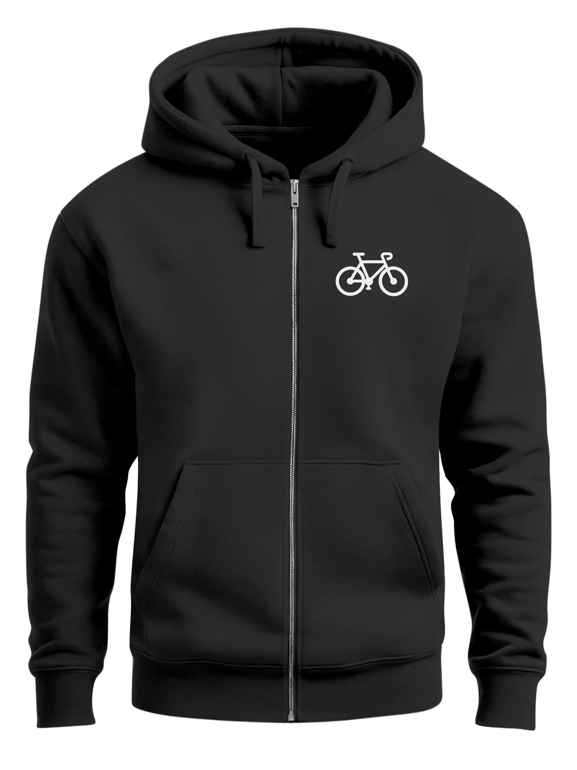Sweatjacke Herren Sweatjacke mit Kapuze Fahrrad Logo Print Motiv Zipjacke