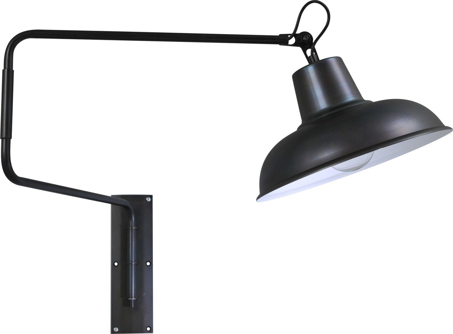PANNA, Industrie Metall Ø Wandleuchte Wandlampe 36 cm DI Leuchtmittel, Licht-Erlebnisse Beleuchtung Design ohne E27 Grau