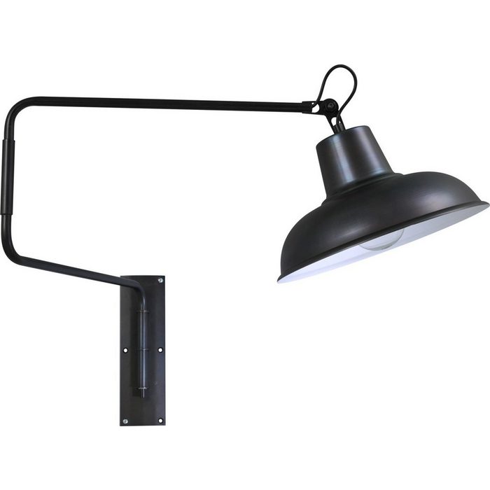 Licht-Erlebnisse Wandleuchte DI PANNA ohne Leuchtmittel Wandlampe E27 Ø 36 cm Grau Metall Industrie Design Beleuchtung