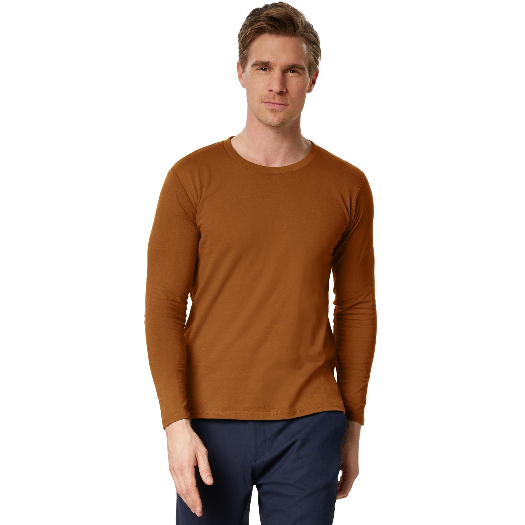 dressforfun Longsleeve Langarm-Shirt Männer Rundhals