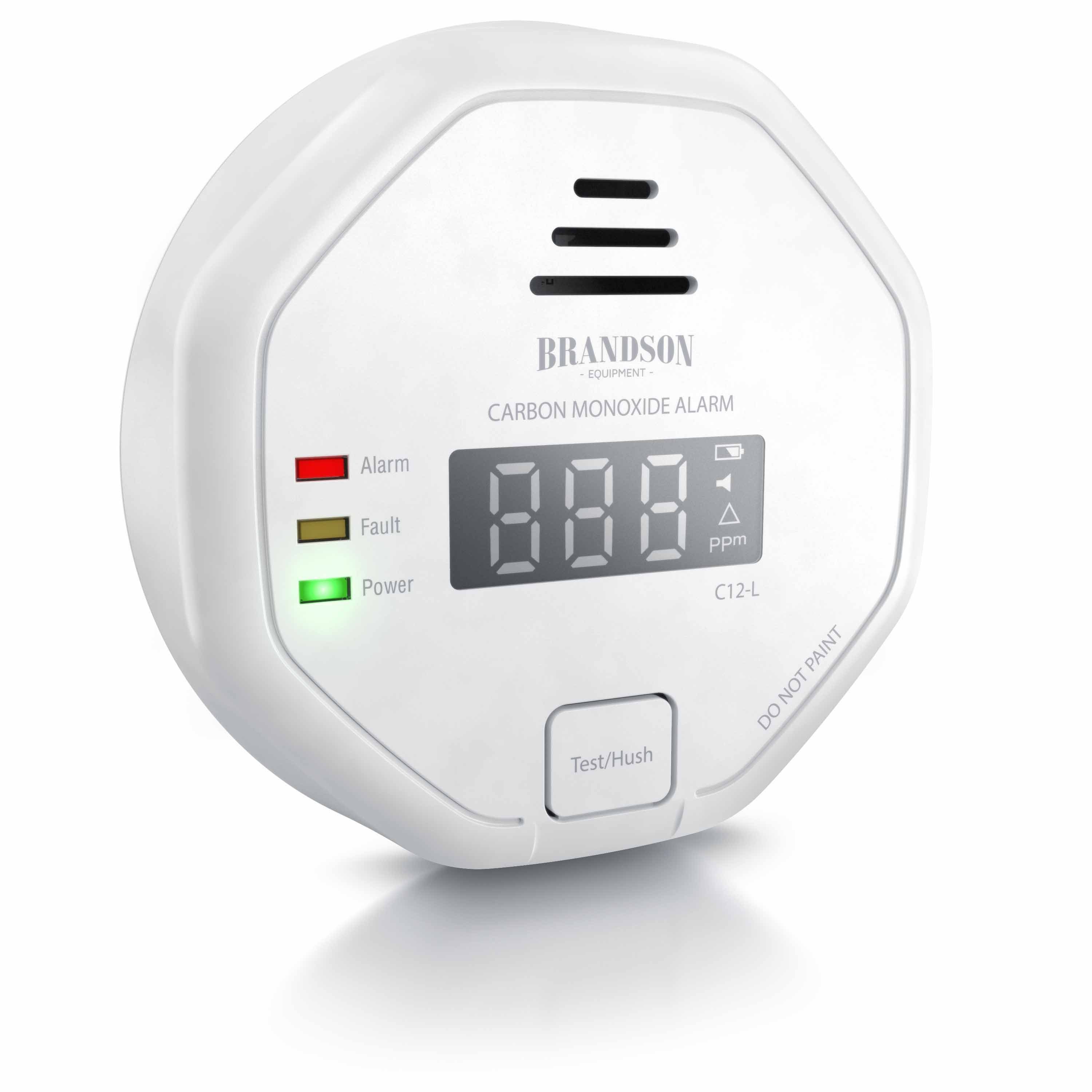 Brandson Kohlenmonoxid Melder mit LCD Display, CO Alarm, 7-10 Jahre Batterie CO-Melder (Warnmelder, Lauter Alarm 85 dB, Testschalter. DIN EN50291 Zertifiziert)