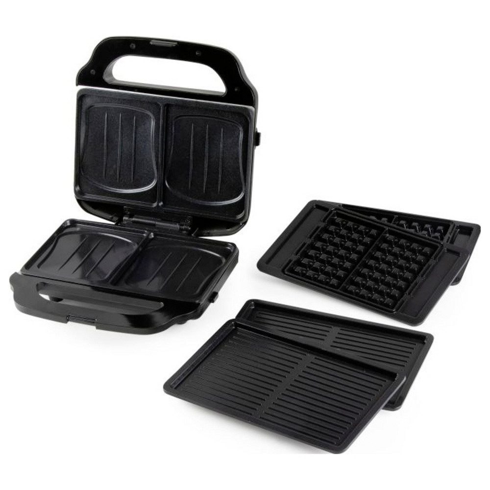 Domo Waffeleisen DOMO DO9291C Multigrill Antihaftbeschichtung, Kontrollleuchte Schwarz, 1400.00 W