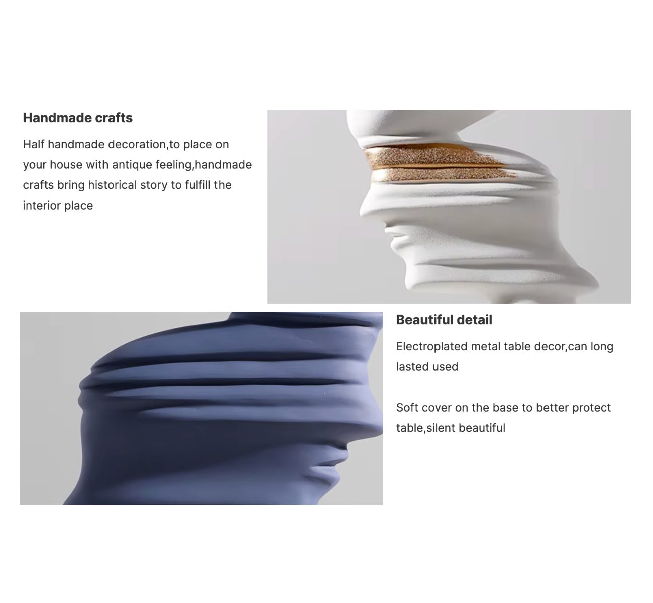 Quality Elegance Skulptur Modernes Set aus 2 Gesichtsskulpturen – 44cms & 25cms (Set, 2tlg)