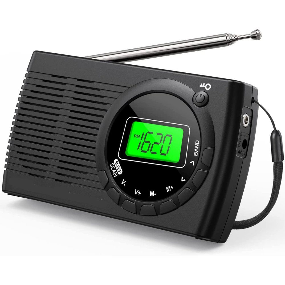 GelldG Radio Batteriebetrieben, Batterie Radio mit Bildschirmanzeige Radio