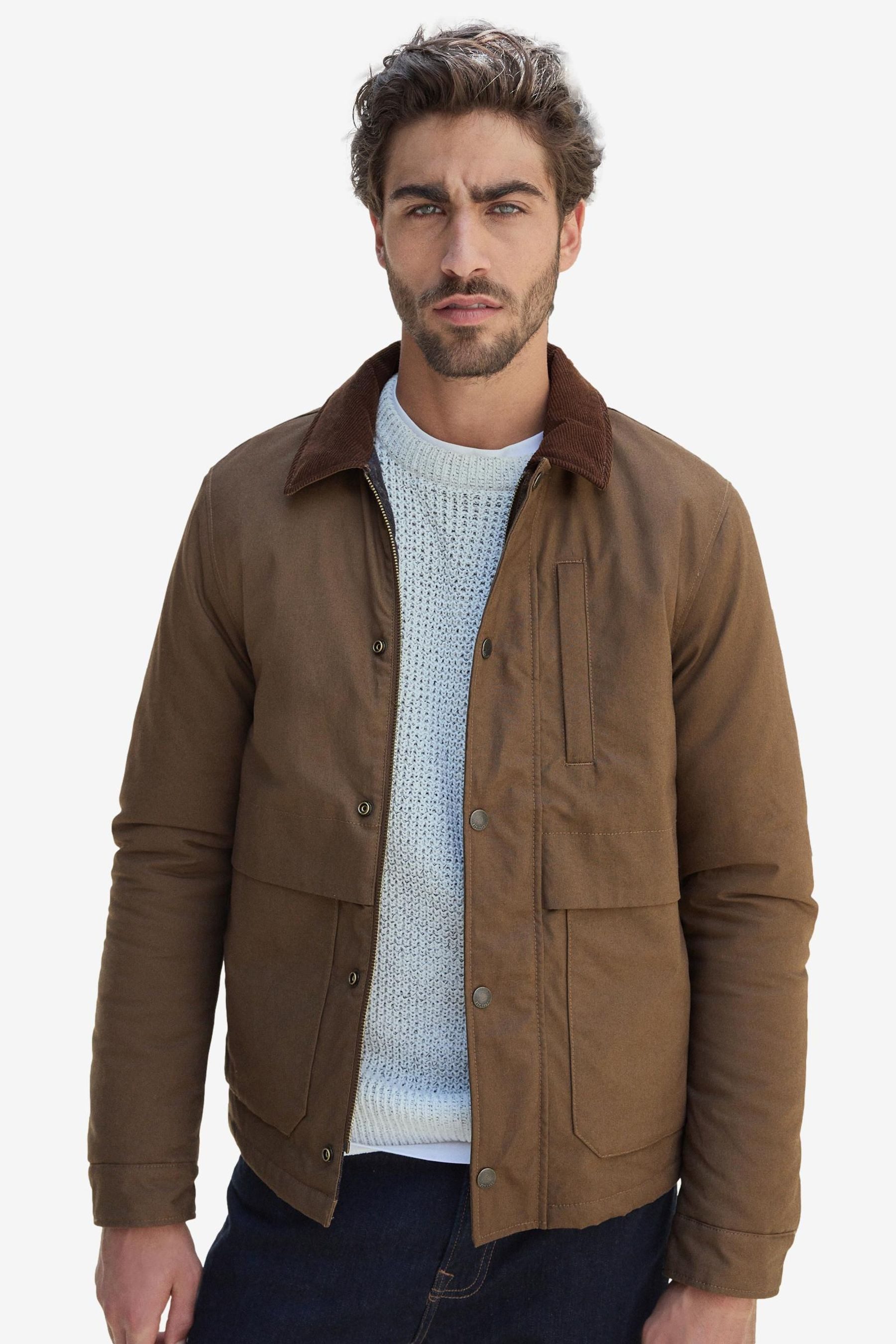 Hemdjacke Hemdjacke mit Cordkragen aus 100 % Baumwolle