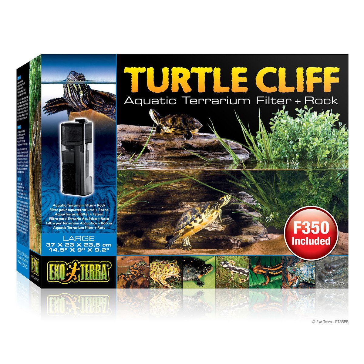 Aquariumfilter Turtle Cliff - Aqua-Terrarienfilter + Felsen