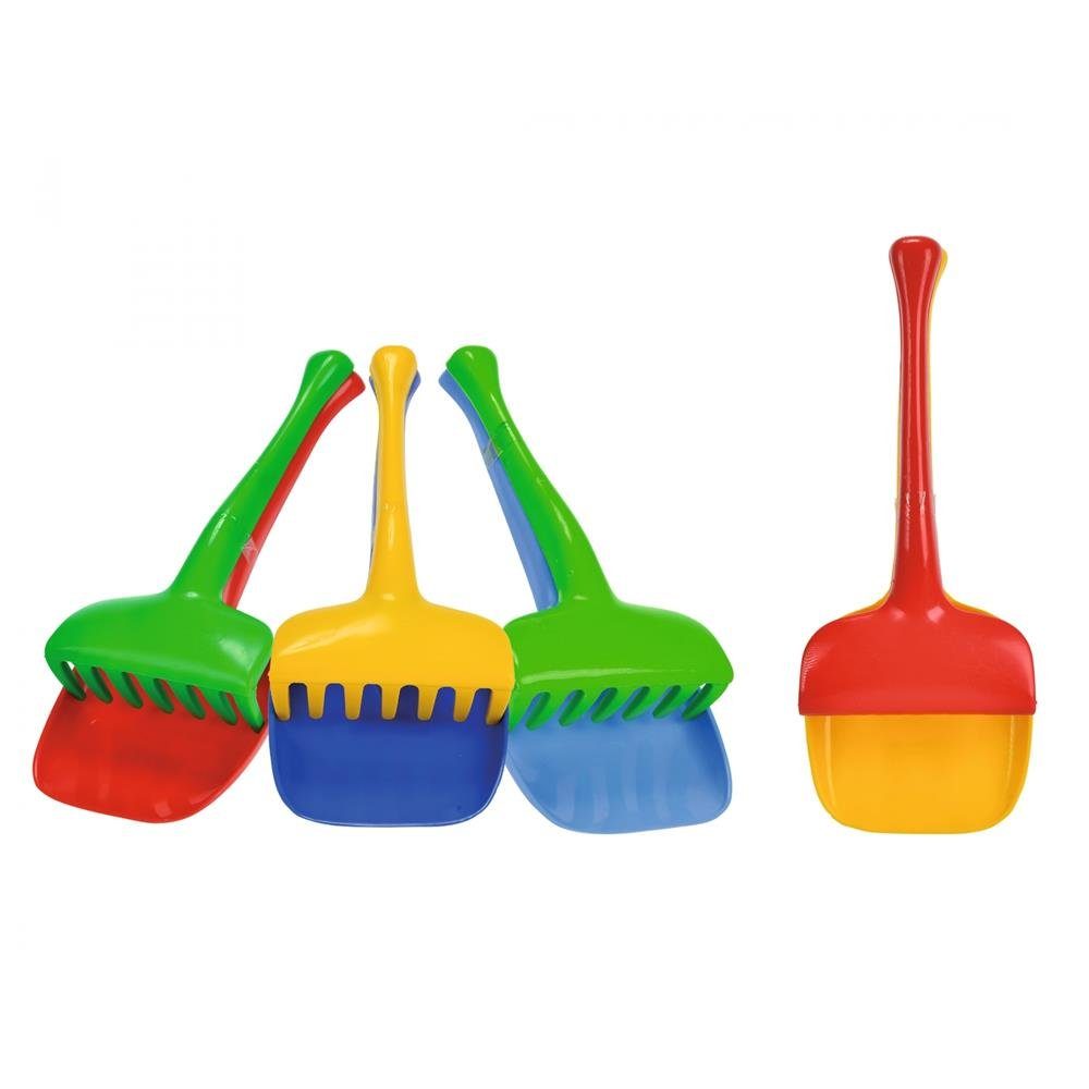 SIMBA Kinder-Handschaufel, mit Rechen, für Sandkasten und Strand, 1 Set zufällig