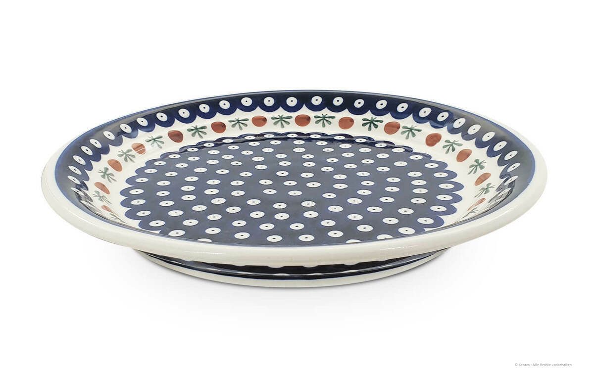 Bunzlauer Keramik Speiseteller Flacher Teller Ø24,8 cm Essteller Servierteller Keramikteller Dekor 41