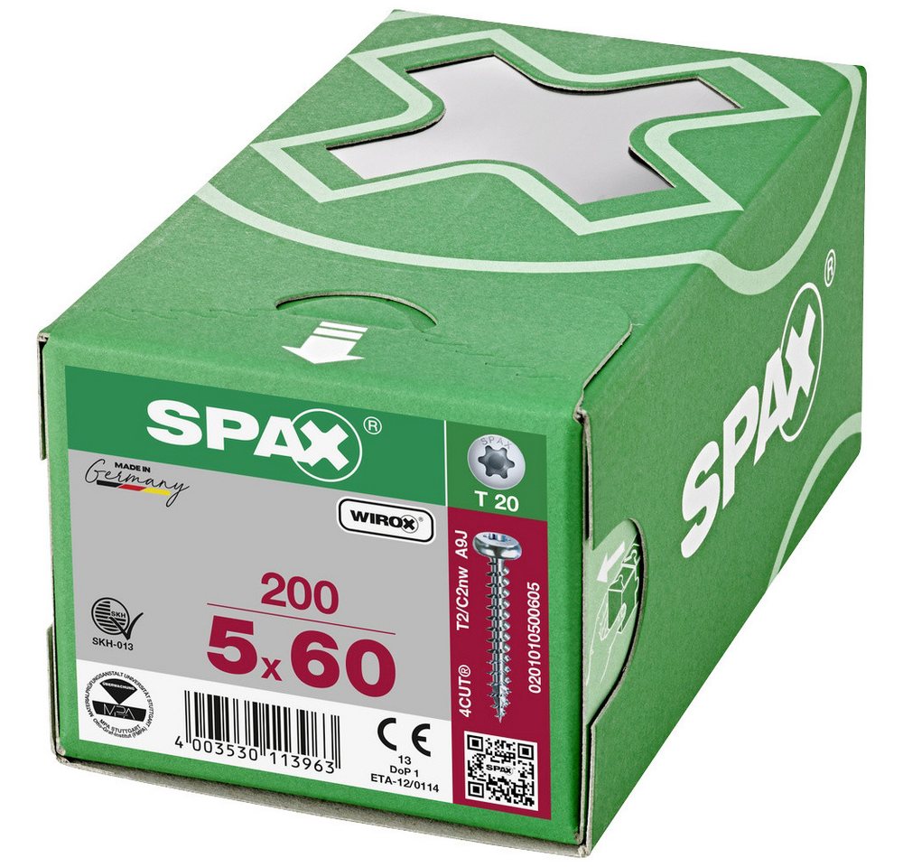 Thumbnail - SPAX Schraube SPAX 0201010500605 Holzschraube 5 mm 60 mm T-STAR plus Stahl WIROX