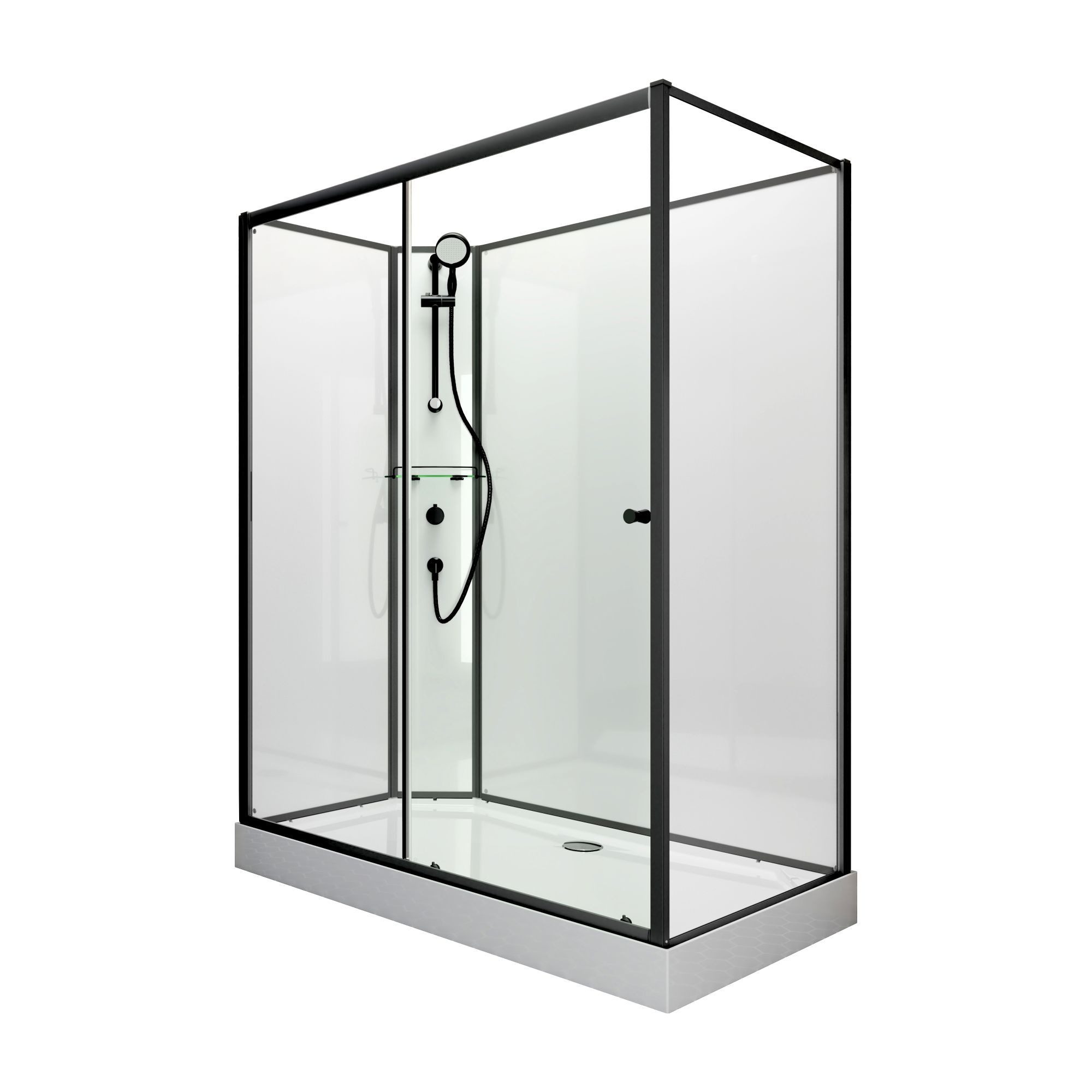 Schulte Komplettdusche Ibiza, BxT: 90x120 cm, 5 mm Sicherheitsglas, Komplett-Set, inkl. Duschwanne (13,5 cm hoch), Eckdusche, Schiebetür