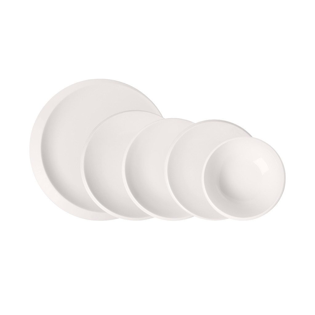 Villeroy & Boch Geschirr-Set NewMoon Dinner-Set, 9-teilig, für 2 Personen (9-tlg), 2 Personen, Porzellan, Premium Porcelain, mikrow.- & spülm.sicher, Made in Germany
