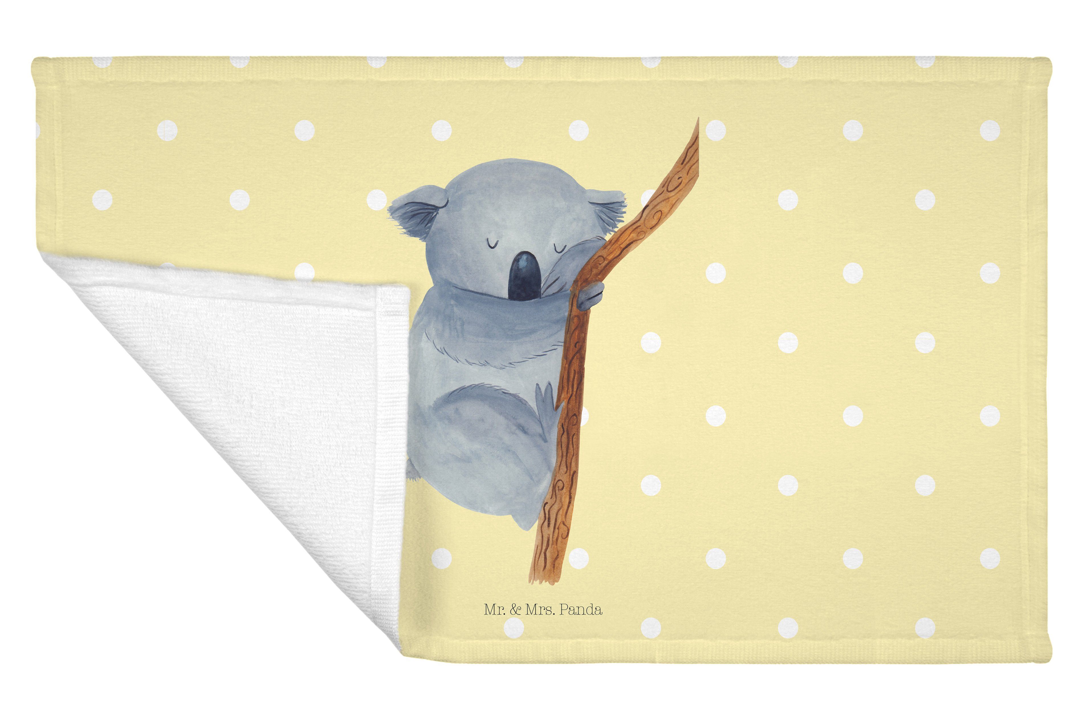 Mr. & Mrs. Panda Tiermotive, Pastell Gästetuch, Geschenk, Handtuch Gelb träumen, Koalabär R, (1-St) - 