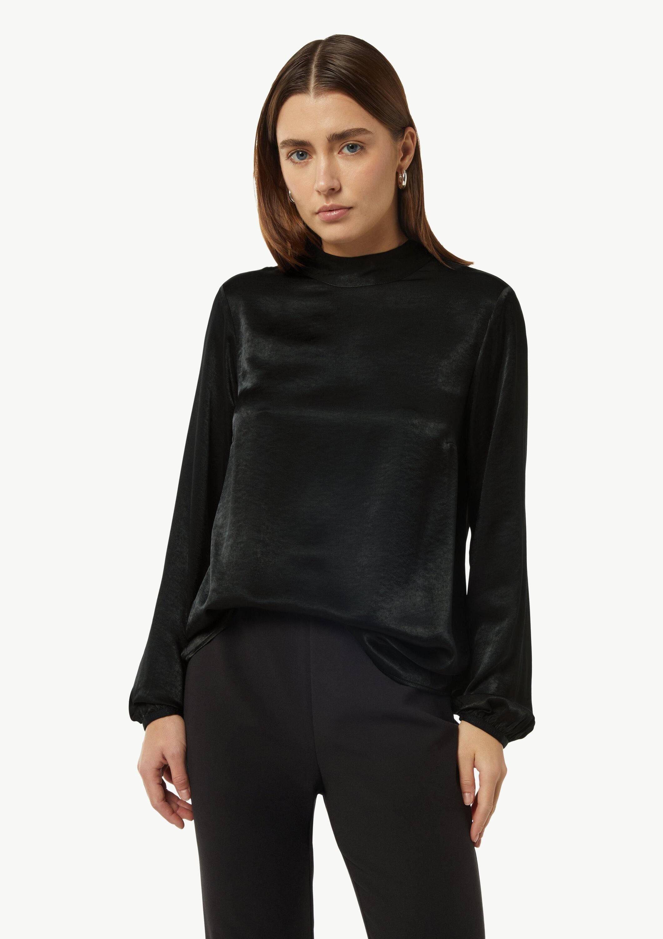 comma Langarmbluse Bluse Viskosemix-Bluse mit Bindedetail günstig online kaufen