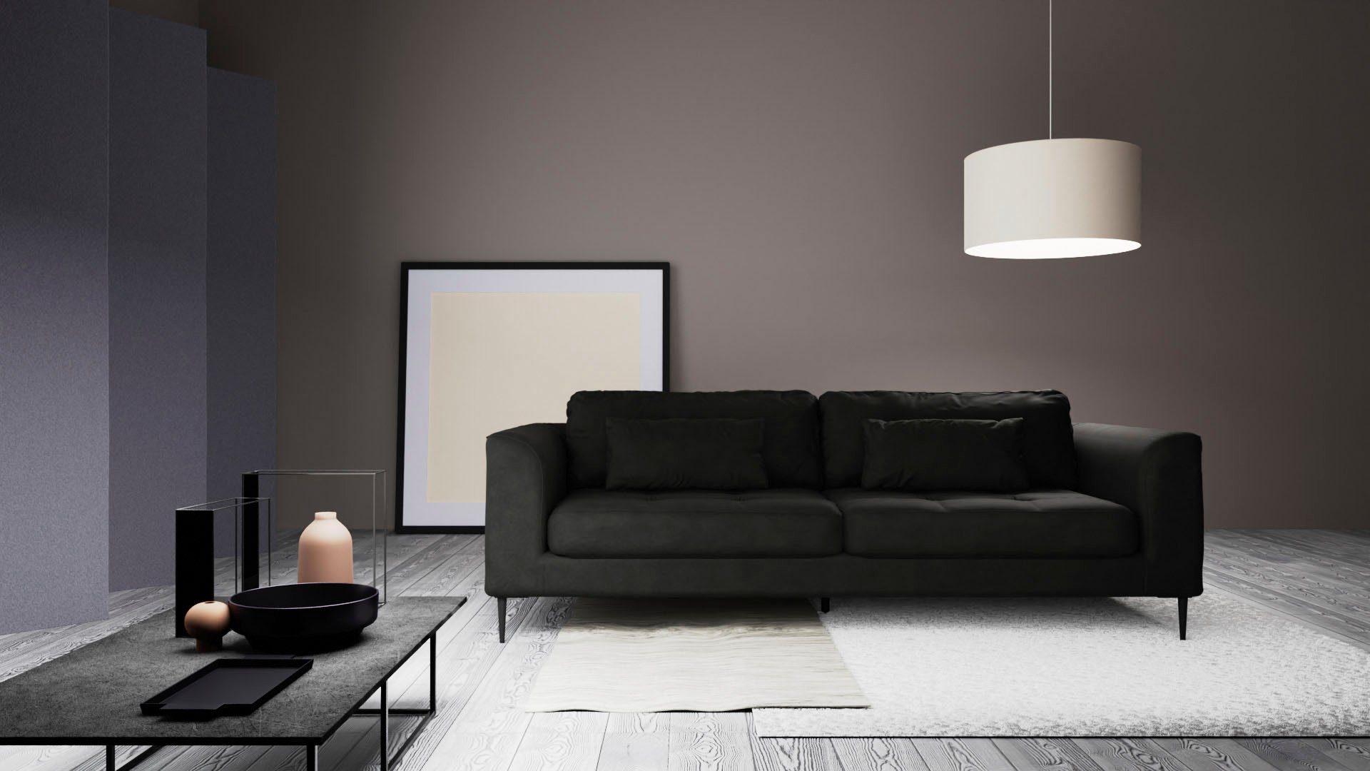 TRENDMANUFAKTUR 3-Sitzer Luzi, gemütlich elegant, tolle Detailverarbeitung, Steppung im Sitz, wahlweise mit Schlaffunktion und Bettkasten, inklusive Nierenkissen