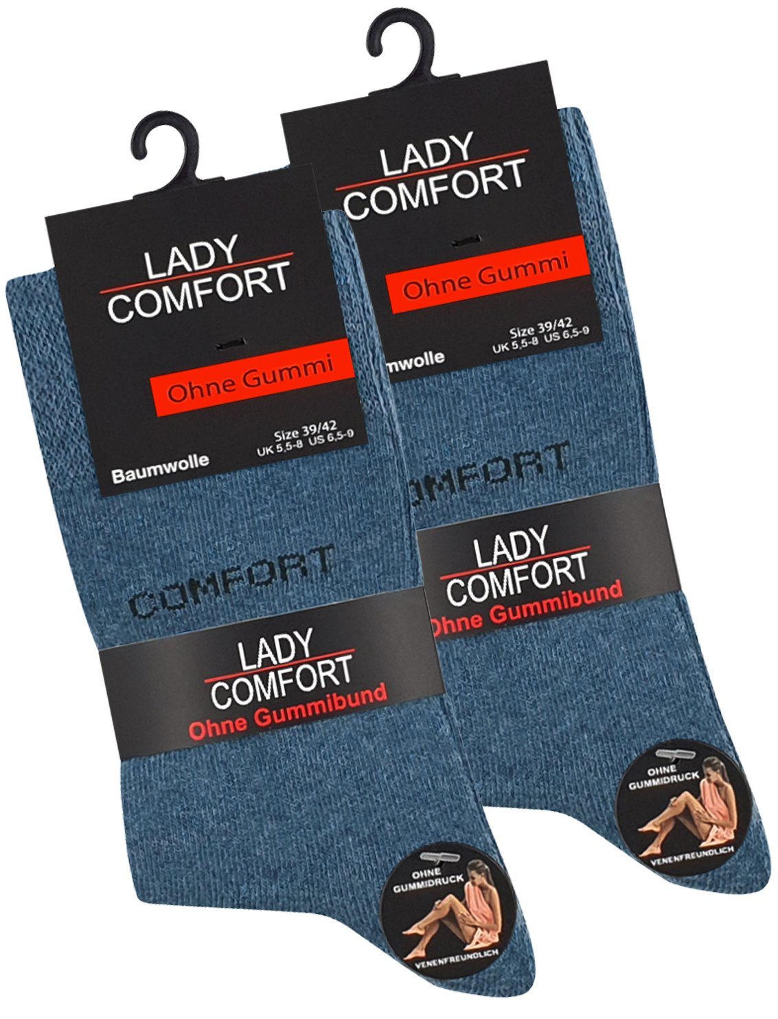 Cotton Prime® Socken ohne Gummibund (10-Paar) weiche Baumwollqualität