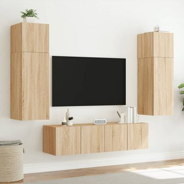 vidaXL TV-Schrank TV-Wandschränke mit LED-Leuchten 2 Stk Sonoma-Eiche 80x35x31cm