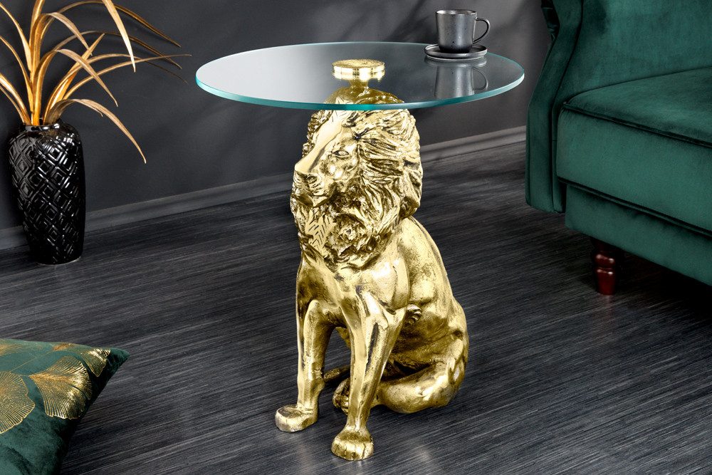 riess-ambiente Beistelltisch WILDLIFE LION 60cm gold günstig online kaufen